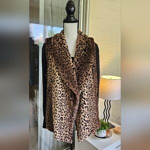 Leopard Print Faux Fur Vest